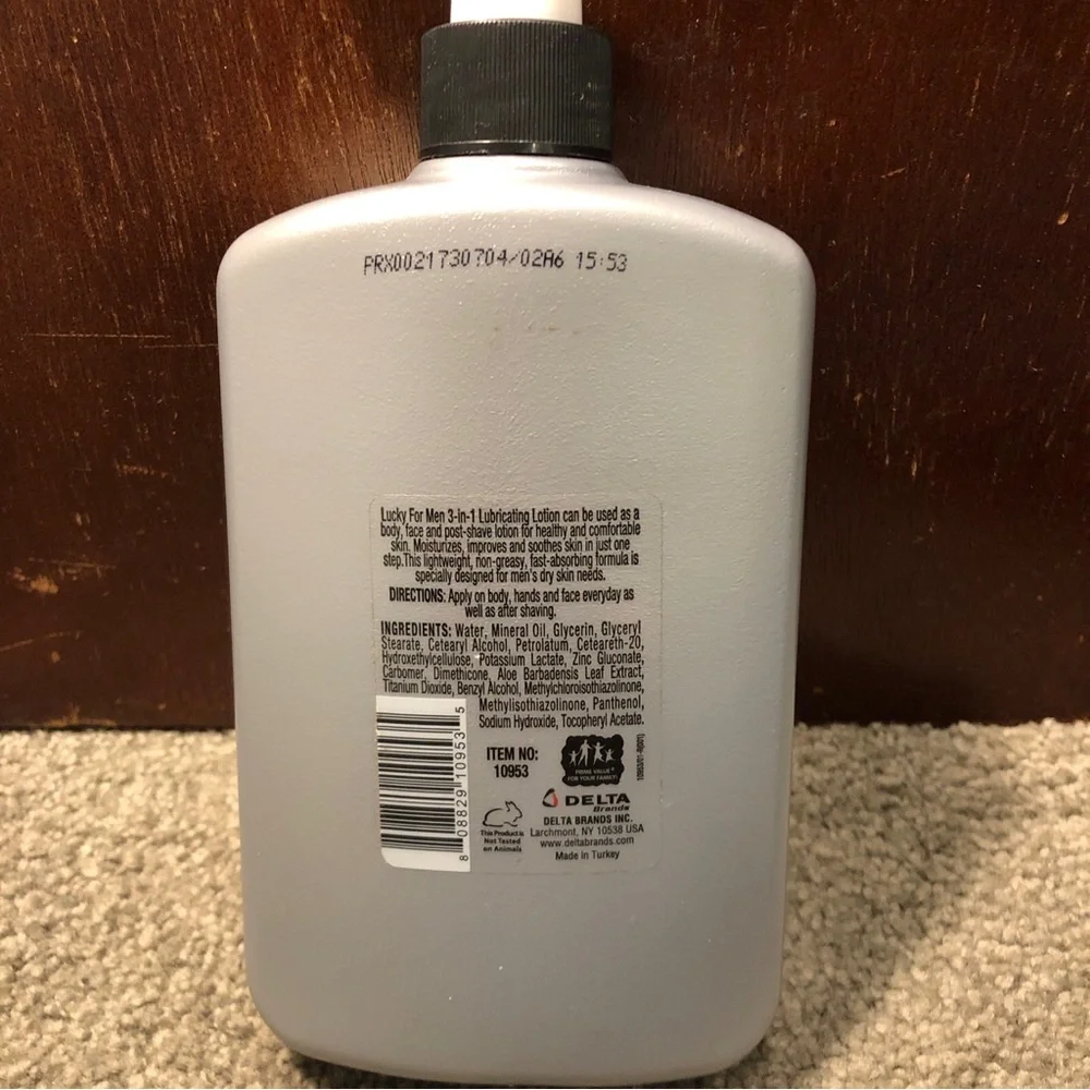 Lucky For Men Daily Lubricating 3 In 1 Lotion, Body, Face & Post Shave, 15oz